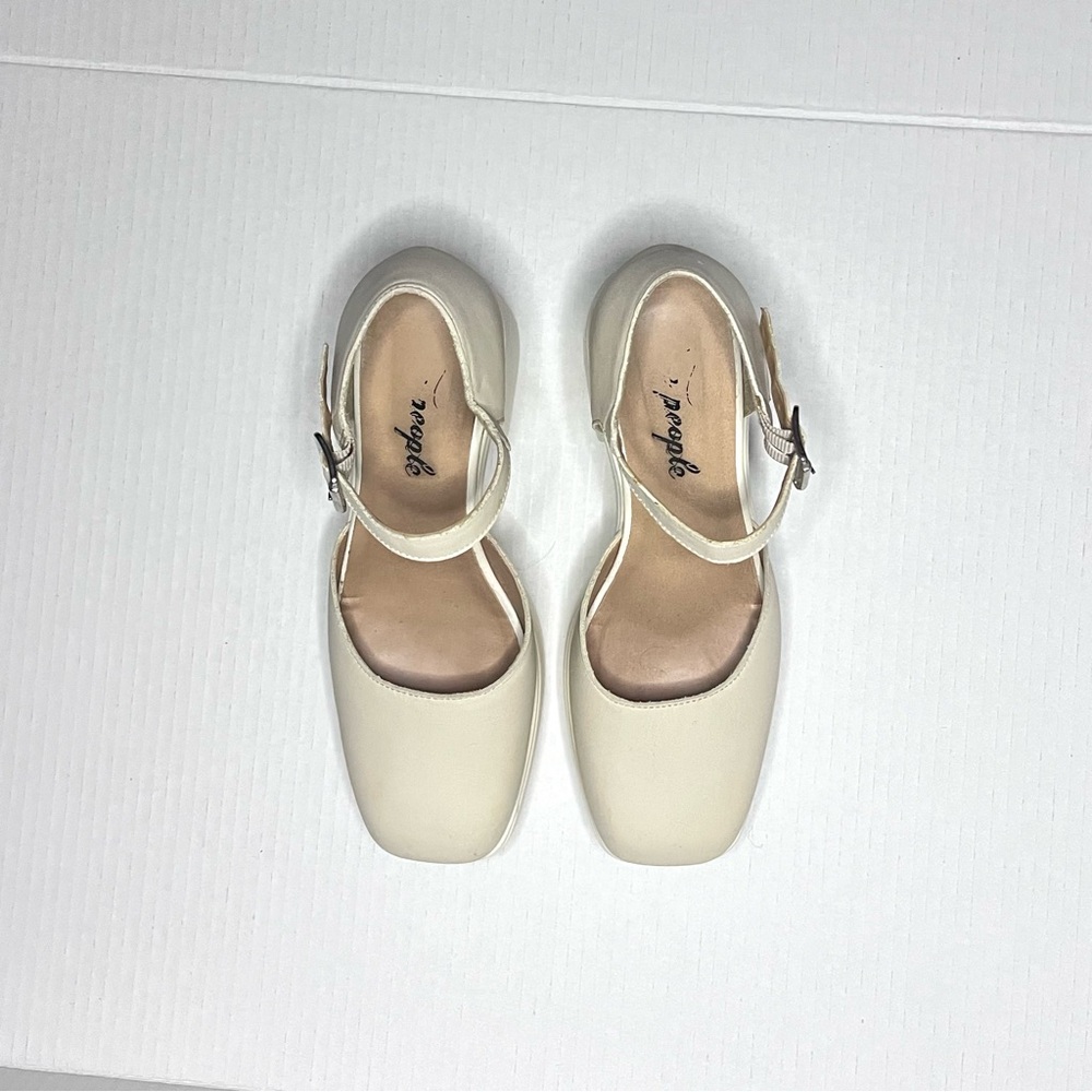 Free People Beige Platform Mary Jane Heels - Picture 6 of 15